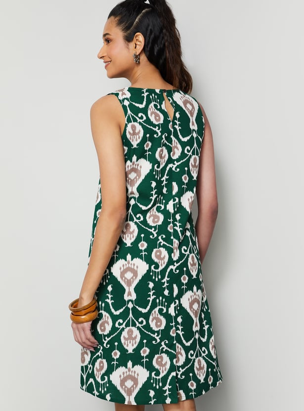 COLOUR ME Ikat Print Shift Dress