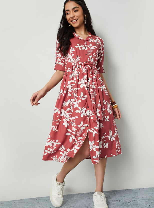 COLOUR ME Printed Shirt Dress