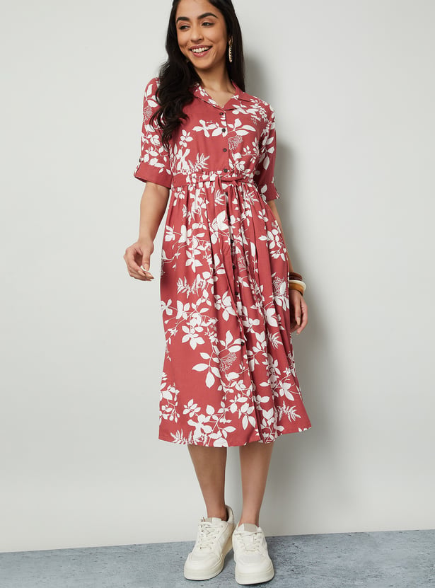COLOUR ME Printed Shirt Dress