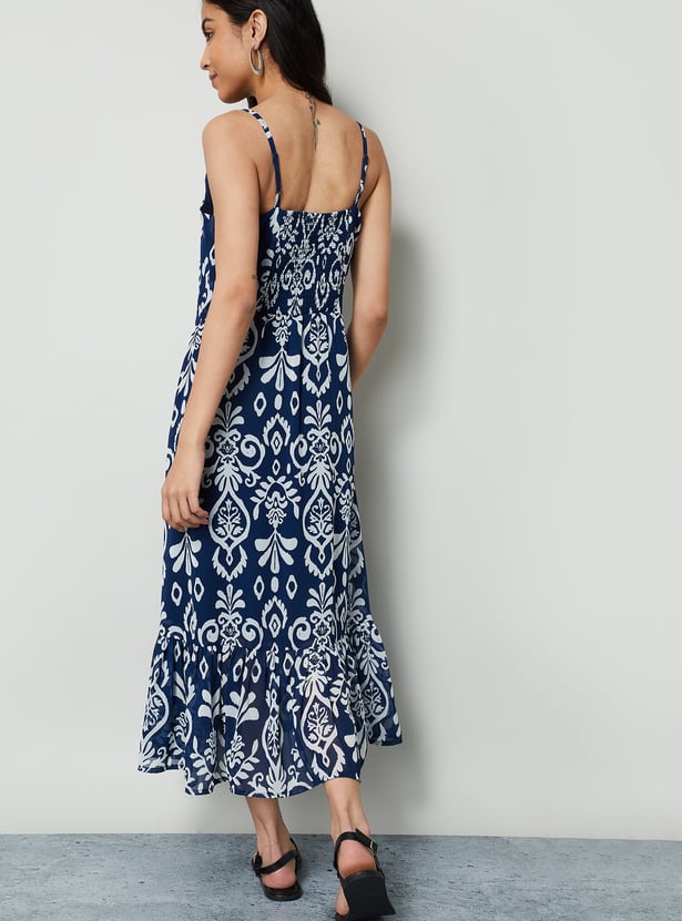 COLOUR ME BY MELANGE Printed Maxi Dress