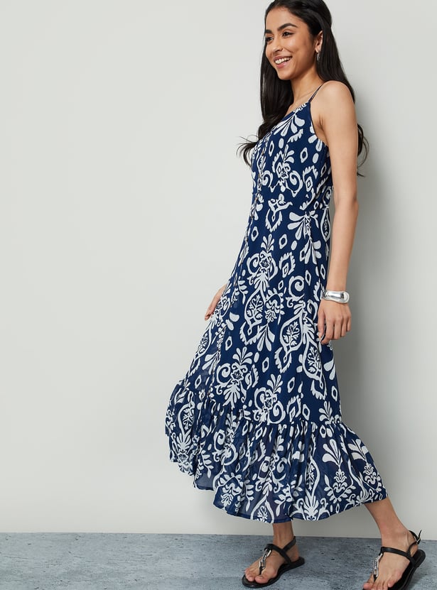 COLOUR ME BY MELANGE Printed Maxi Dress