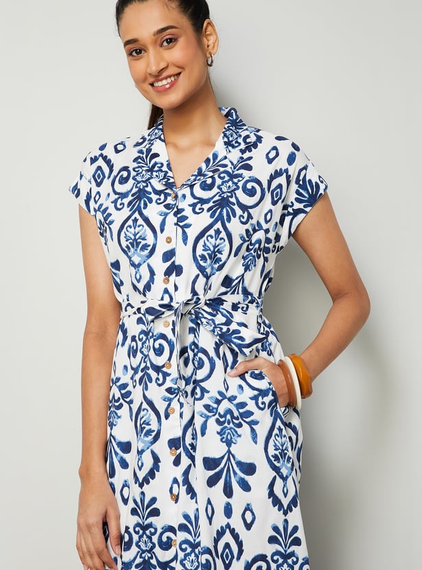 COLOUR ME Printed Shirt Dress