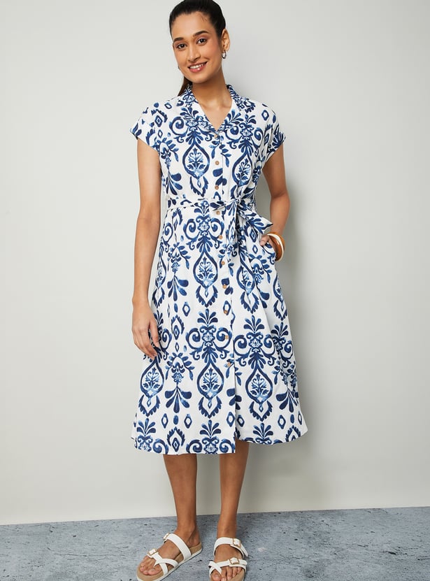 COLOUR ME Printed Shirt Dress
