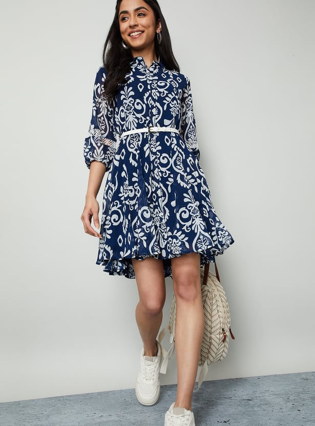 COLOUR ME Ethnic Motif Shirt Dress