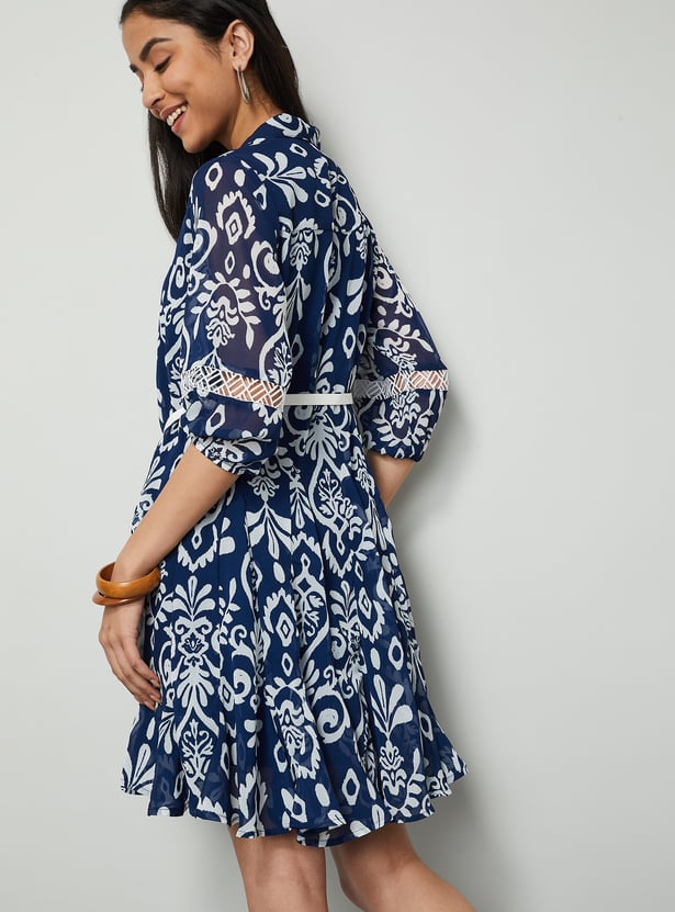 COLOUR ME Ethnic Motif Shirt Dress