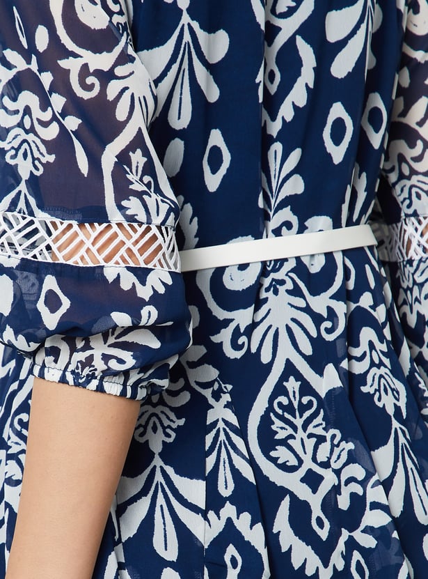 COLOUR ME Ethnic Motif Shirt Dress