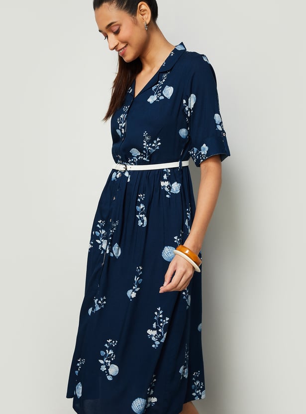 COLOUR ME Floral Print Midi Dress