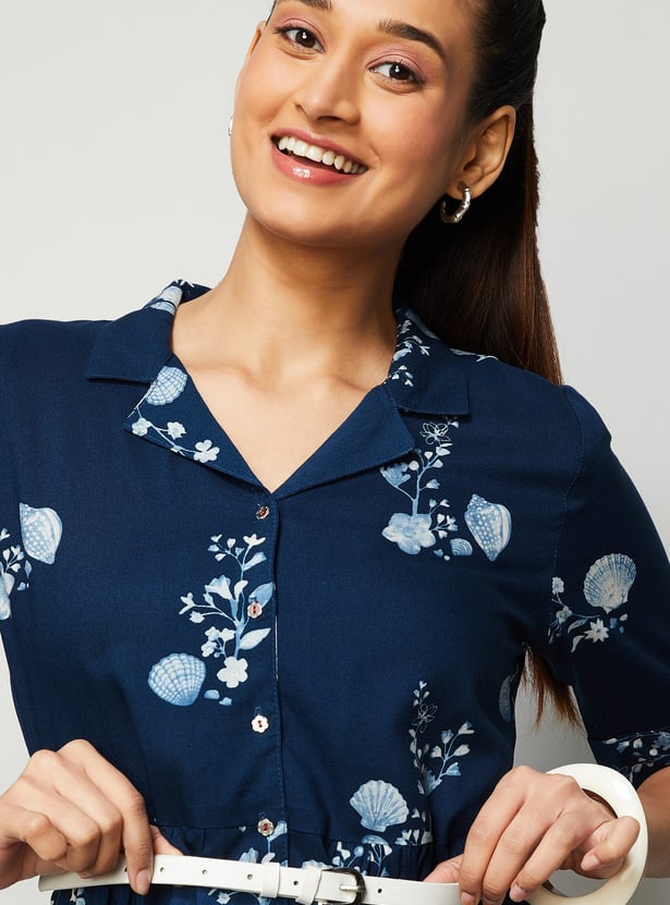 COLOUR ME Floral Print Midi Dress