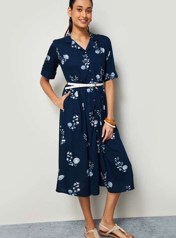 COLOUR ME Floral Print Midi Dress