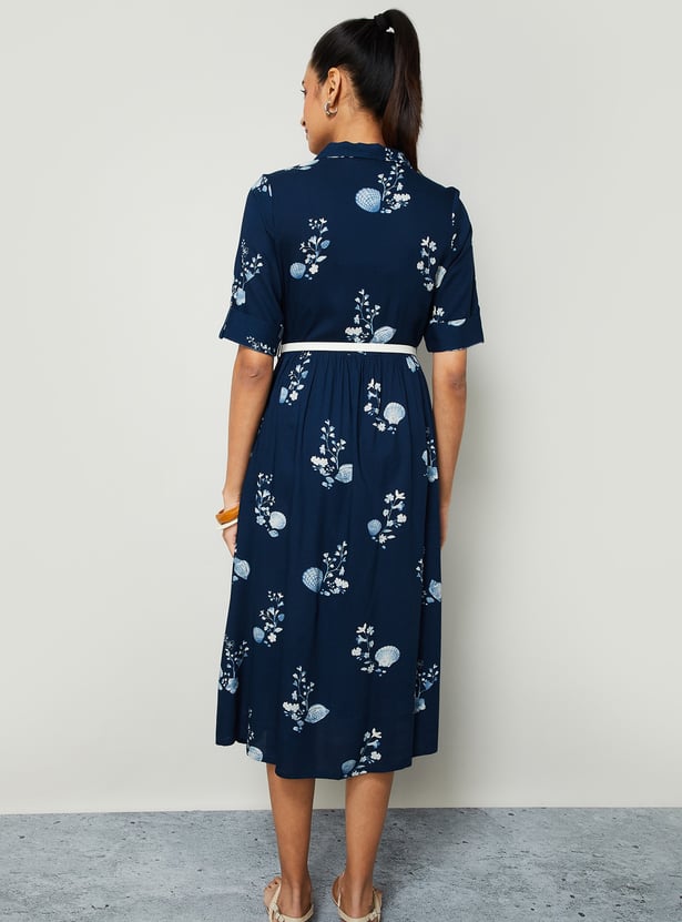 COLOUR ME Floral Print Midi Dress