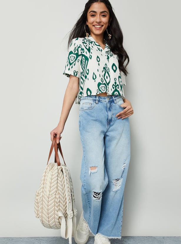 COLOUR ME Ikat Print Shirt