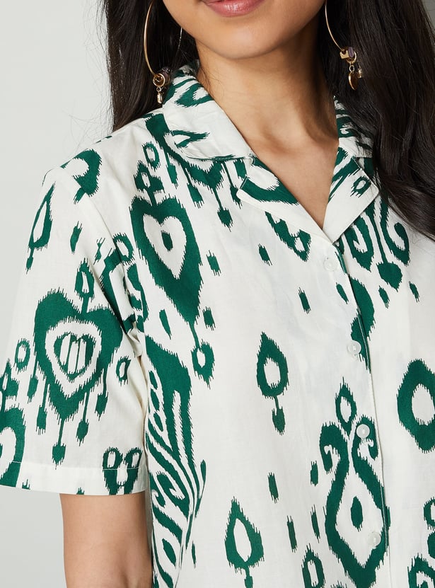COLOUR ME Ikat Print Shirt