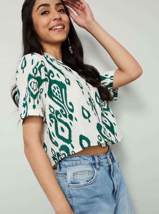 COLOUR ME Ikat Print Shirt