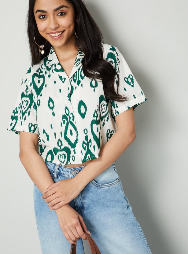 COLOUR ME Ikat Print Shirt