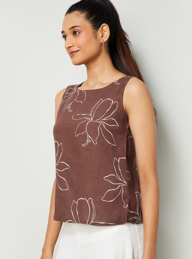 COLOUR ME Floral Print Sleeveless Top