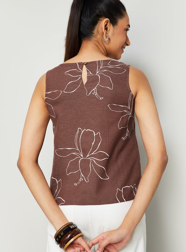 COLOUR ME Floral Print Sleeveless Top