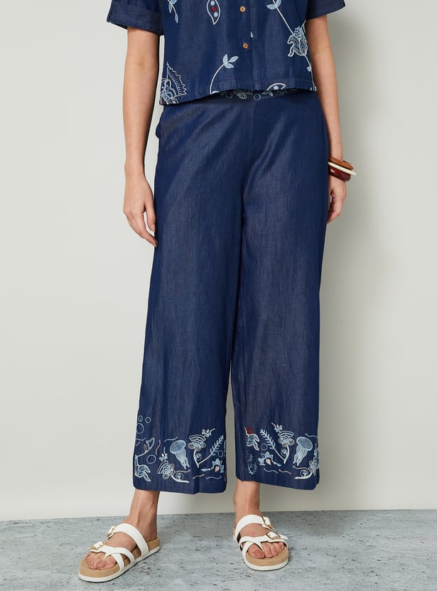 COLOUR ME Embroidered Straight Pants