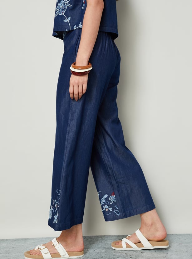 COLOUR ME Embroidered Straight Pants