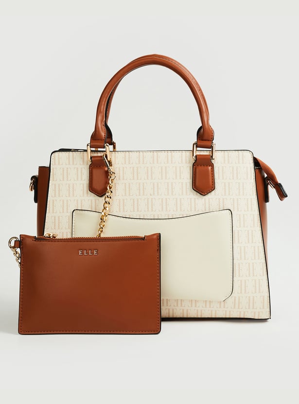 ELLE Printed Handheld Bag with Pouch