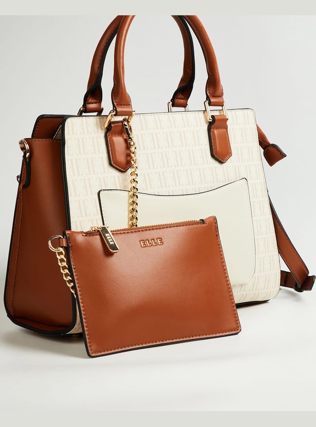 ELLE Printed Handheld Bag with Pouch