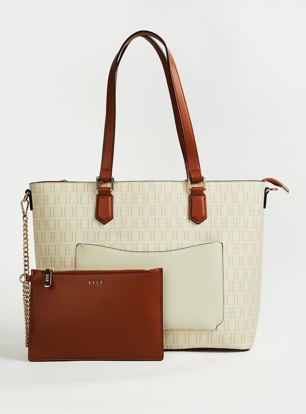 ELLE Monogram Shoulder Bag with Pouch