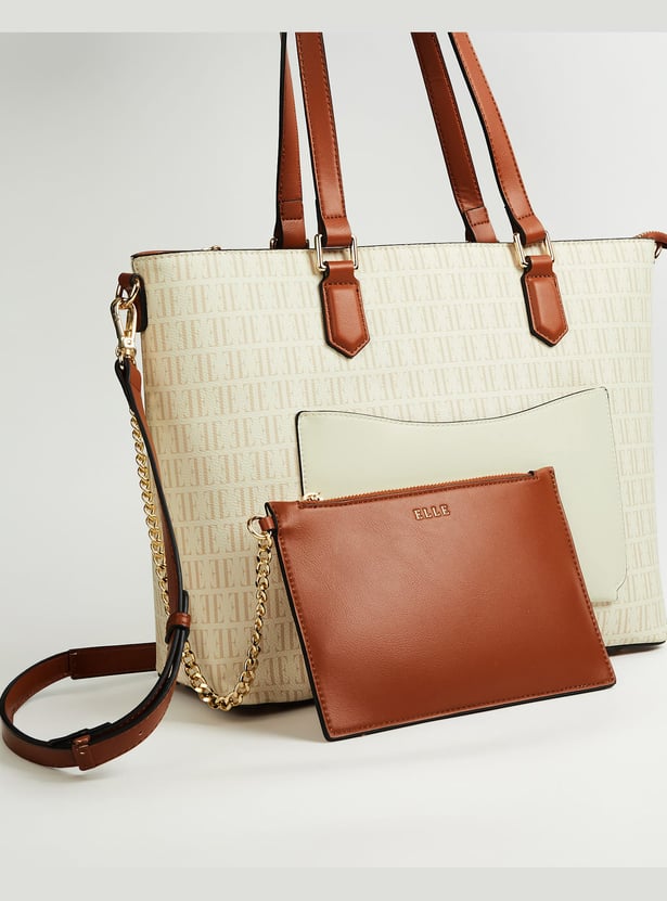 ELLE Monogram Shoulder Bag with Pouch