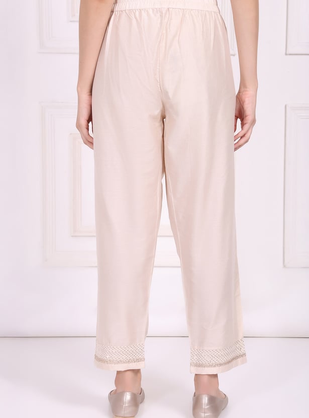 W Embroidered Straight Pants