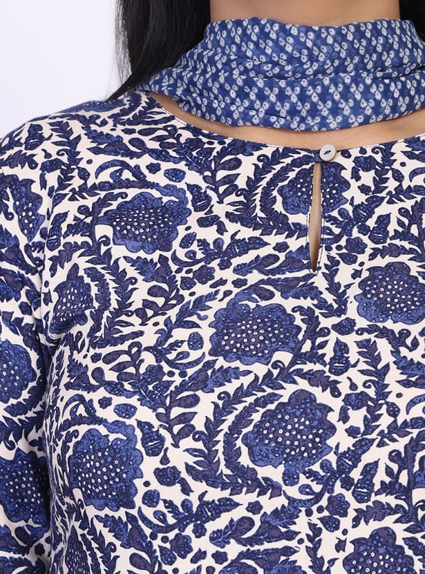 W Printed Straight Kurta Set