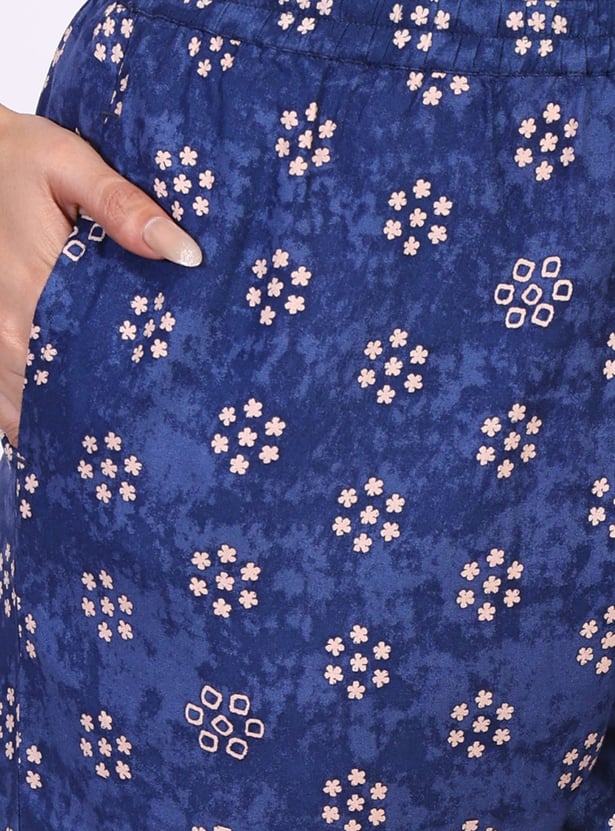 W Printed Straight Kurta Set