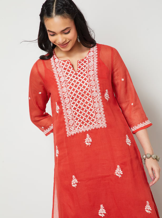 MELANGE Embroidered Straight Kurta