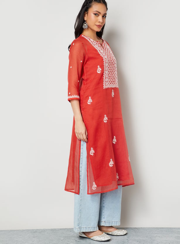 MELANGE Embroidered Straight Kurta