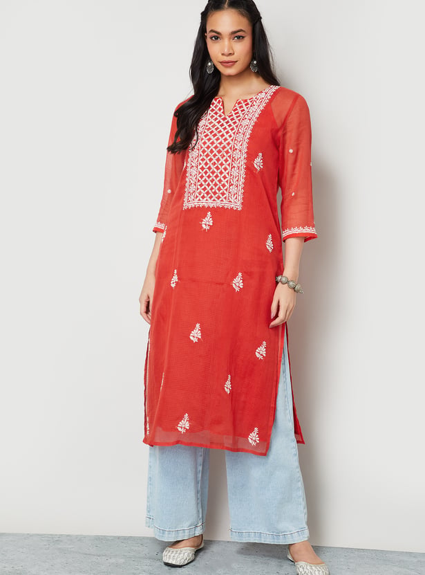 MELANGE Embroidered Straight Kurta