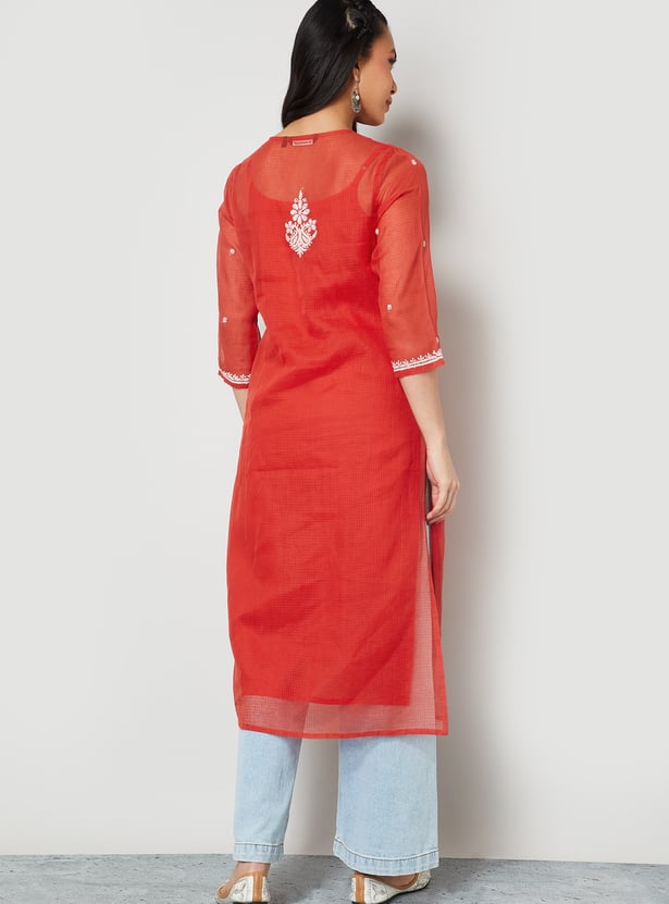 MELANGE Embroidered Straight Kurta