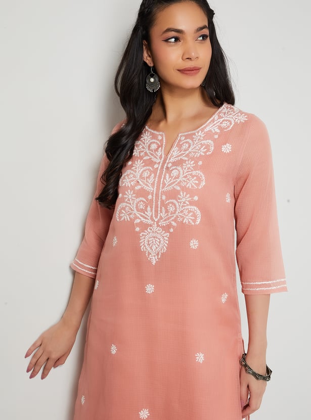 MELANGE Embroidered Straight Kurta