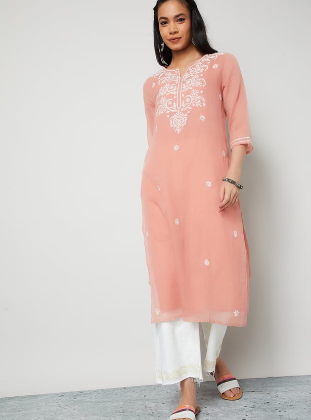 MELANGE Embroidered Straight Kurta