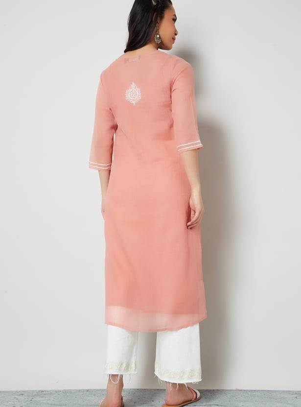 MELANGE Embroidered Straight Kurta