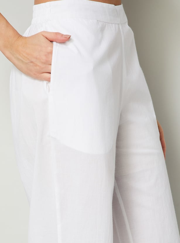 MELANGE Embroidered Palazzo Pants