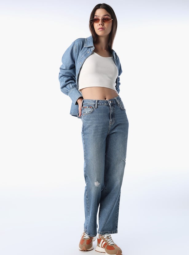 ONLY Stonewashed Straight Fit Jeans
