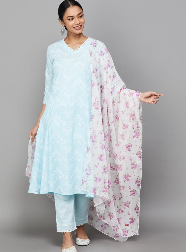 W Floral Print Dupatta