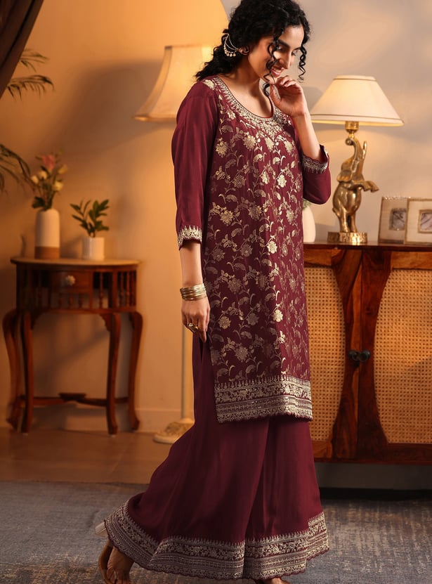 LIBAS Embroidered Straight Kurta Set