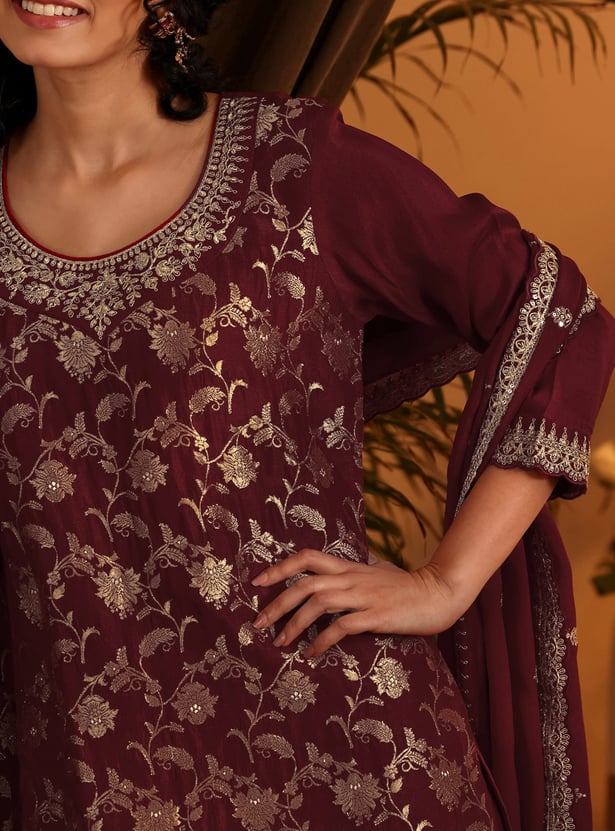 LIBAS Embroidered Straight Kurta Set