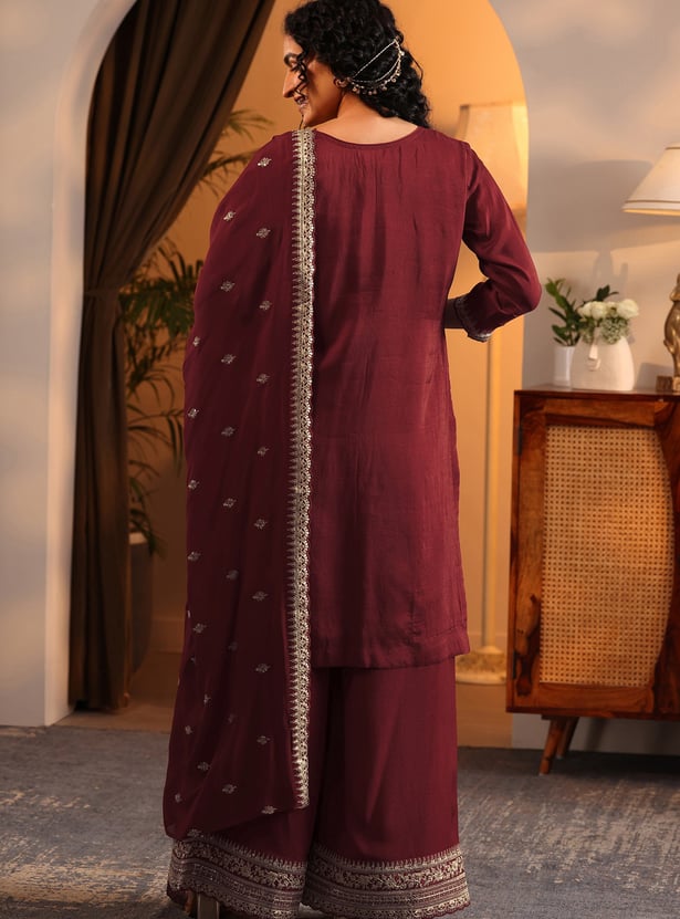 LIBAS Embroidered Straight Kurta Set