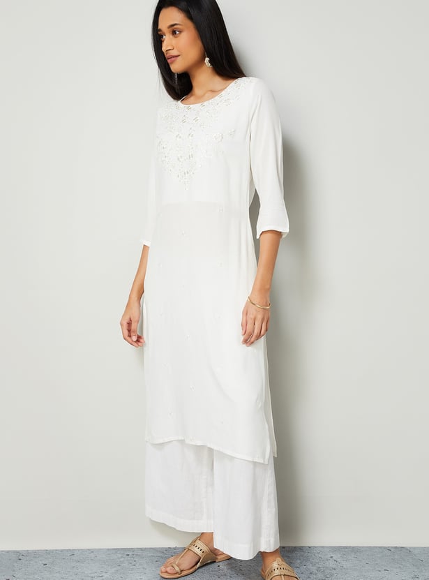 MELANGE Embroidered Straight Kurta