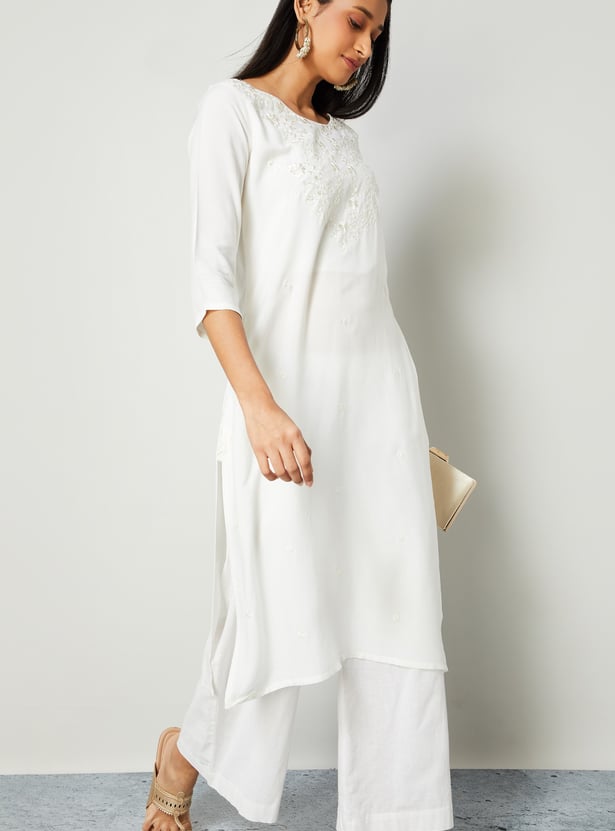 MELANGE Embroidered Straight Kurta
