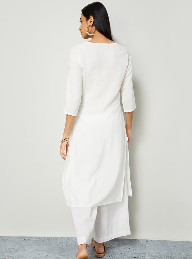 MELANGE Embroidered Straight Kurta