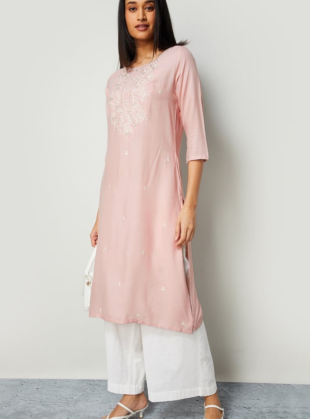 MELANGE Embroidered Straight Kurta