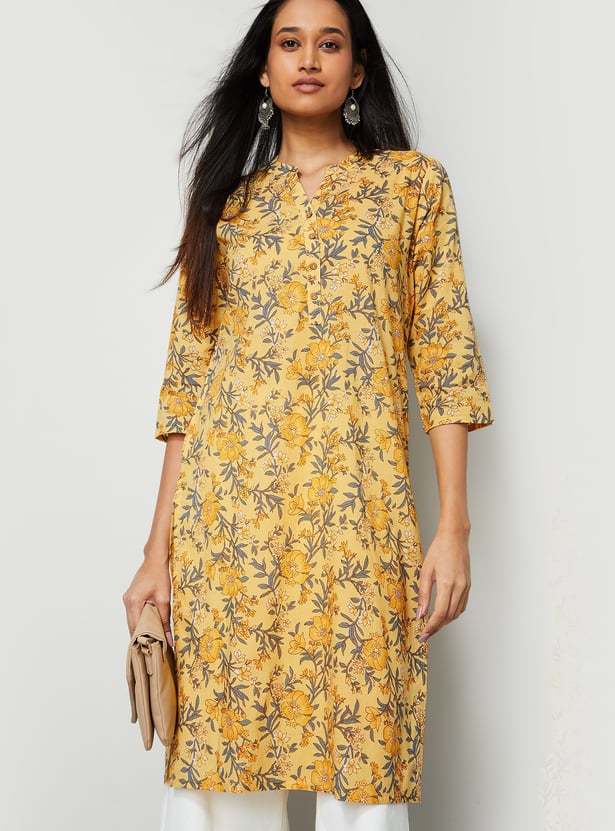 MELANGE Floral Print Straight Kurta