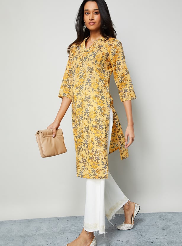 MELANGE Floral Print Straight Kurta