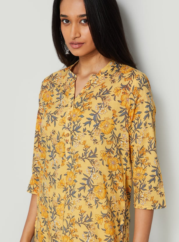 MELANGE Floral Print Straight Kurta