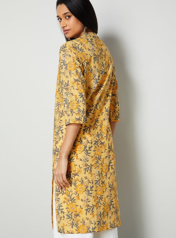 MELANGE Floral Print Straight Kurta